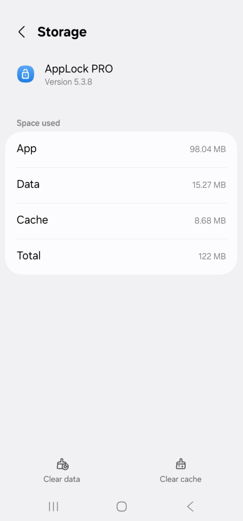 clear cache data for app locker app