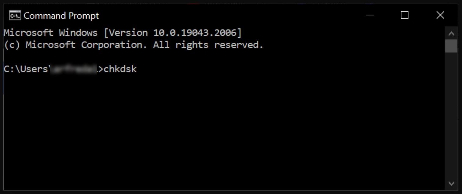Use this chkdsk on Command Prompt