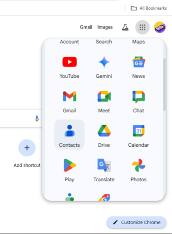 click on google contacts