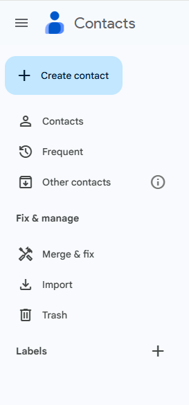 backed-up contacts