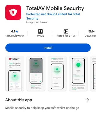 Total AV Mobile Security antivirus app