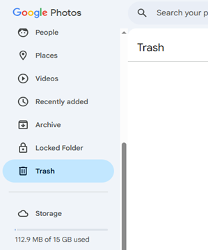 check the Trash folder in Google photos