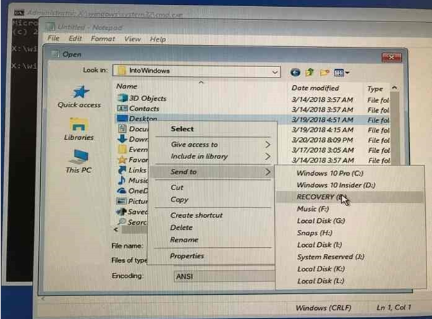 select the external drive as destination