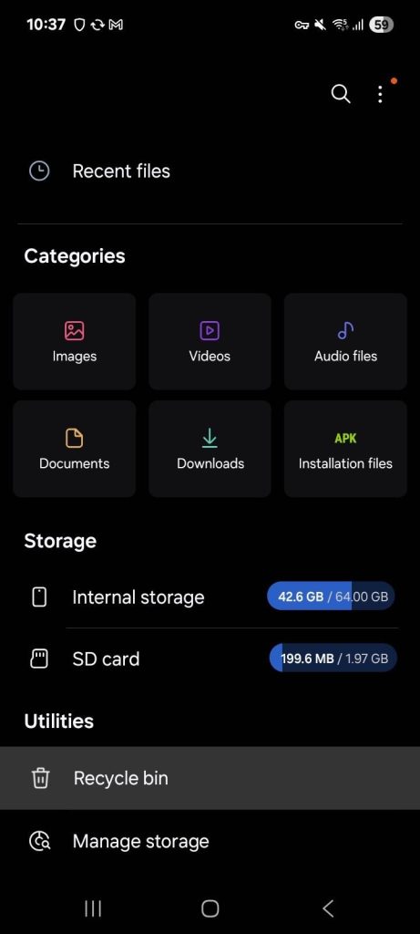 Recover data from Recycle Bin