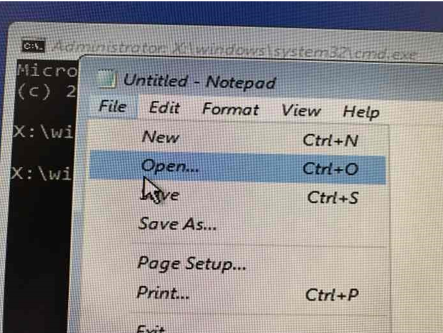 Open the notepad file