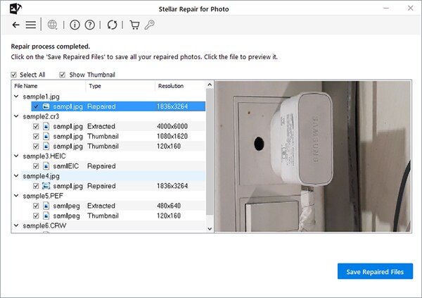 preview files repaired file