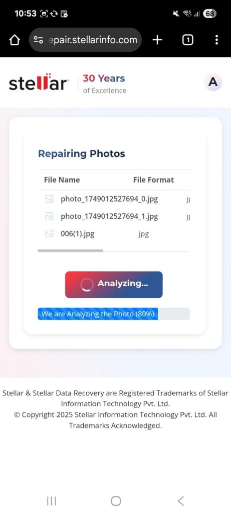 Click on Repair to let the online tool analyze