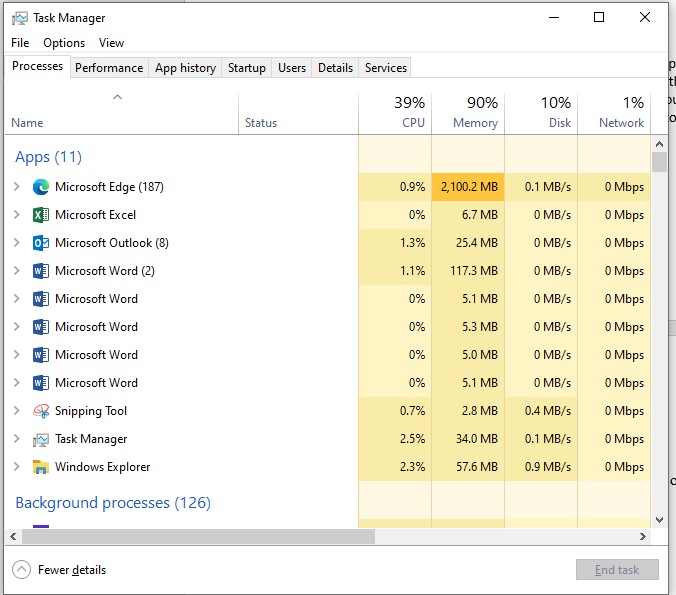 open Task Manager on your system