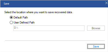 Choose either the Default Path