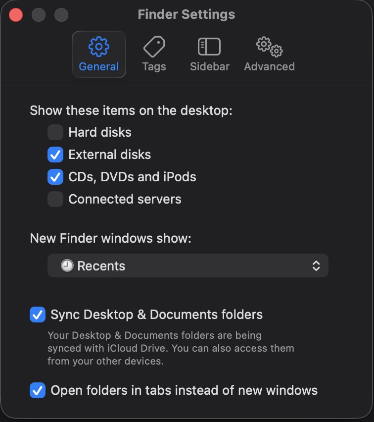 checked under “Show these items on the desktop"