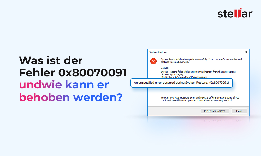 Was ist der Fehler 0x80070091 und wie kann er behoben werden?