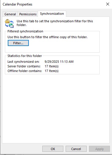 click the Synchronization tab to check synchronization status