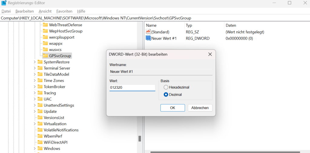 DWORD-Wert- 12320