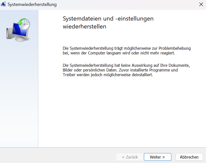 Systemwiederherstellung
