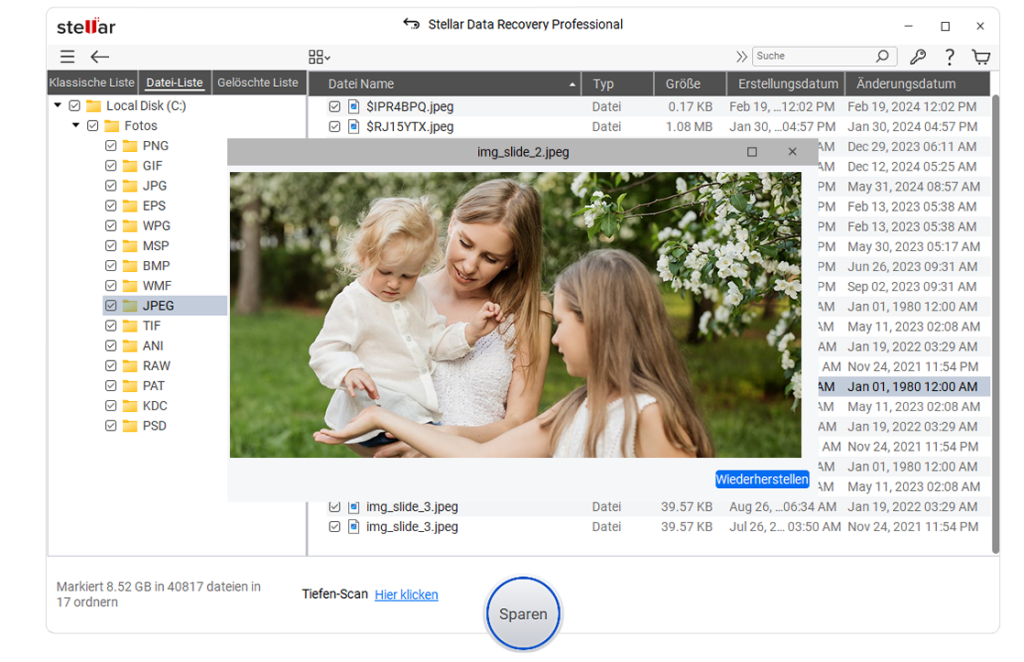wiederherstellbare daten