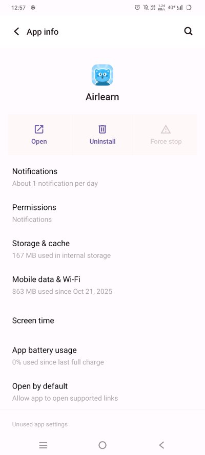 Open the app that is causing errors