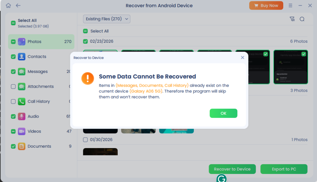 EaseUS MobiSaver for Android Interface 
