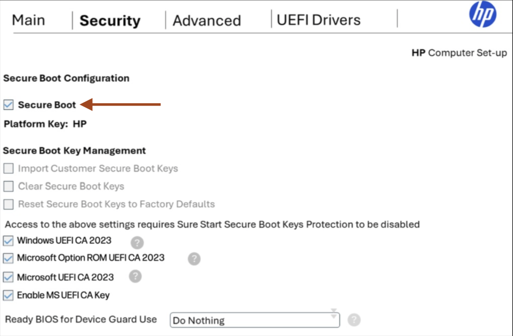 uncheck the Secure Boot option