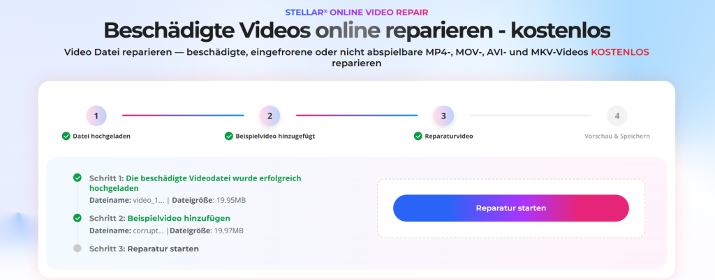 Reparatue starten