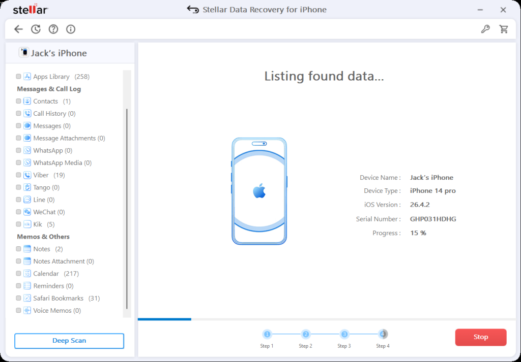 Stellar Data Recovery for iPhone - iTunes backup extraction