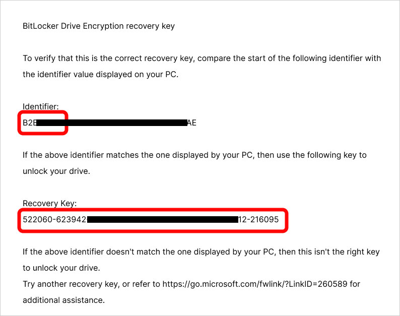 Retrieve BitLocker recovery key