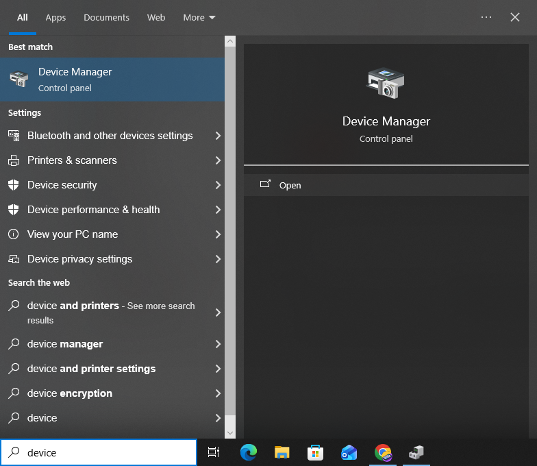 Device manager in Windows
