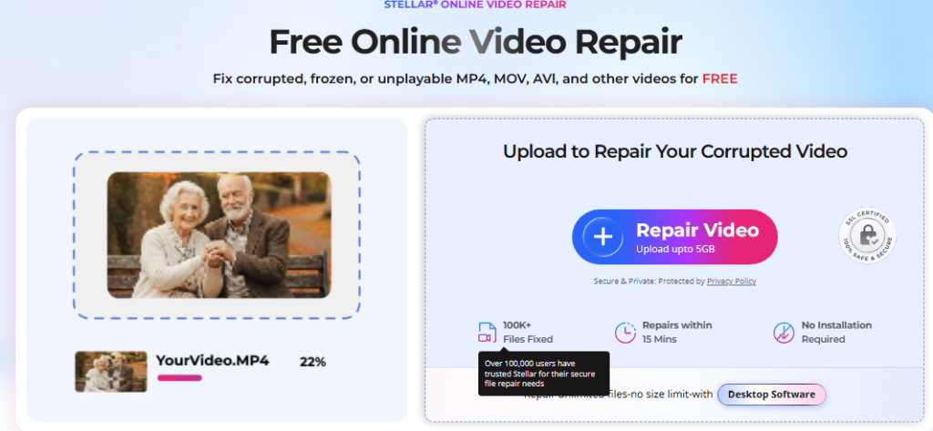 ONLINE VIDEO REPAIR TOOL FOR REPAIRING CORRUPT VIDEOS