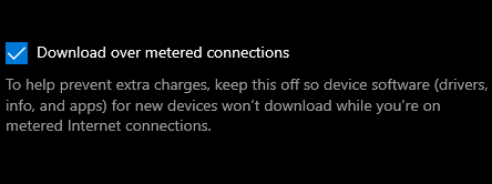 download over metered connections