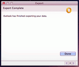 emails export from Outlook for Mac successful 