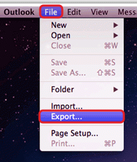 click on export emails from outlook for mac 2011