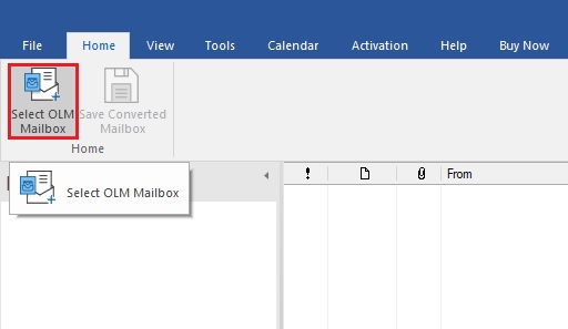 launch Stellar converter for olm and select olm file to scan 