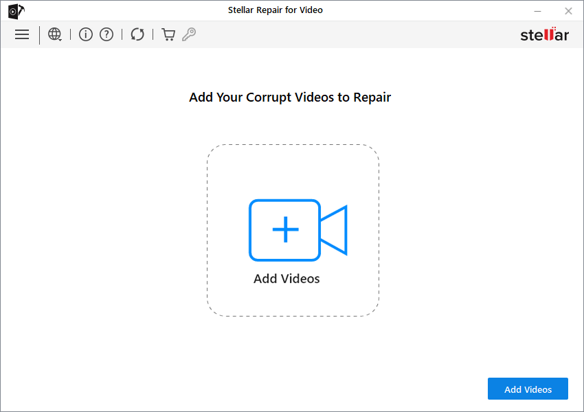 Add file option in Stellar repair for video