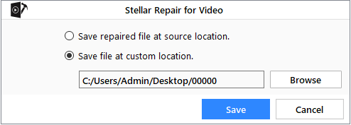 Stellar Repair for Video - Save Repaired Files