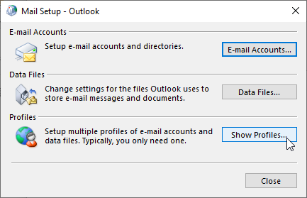 Outlook-Profile anzeigen