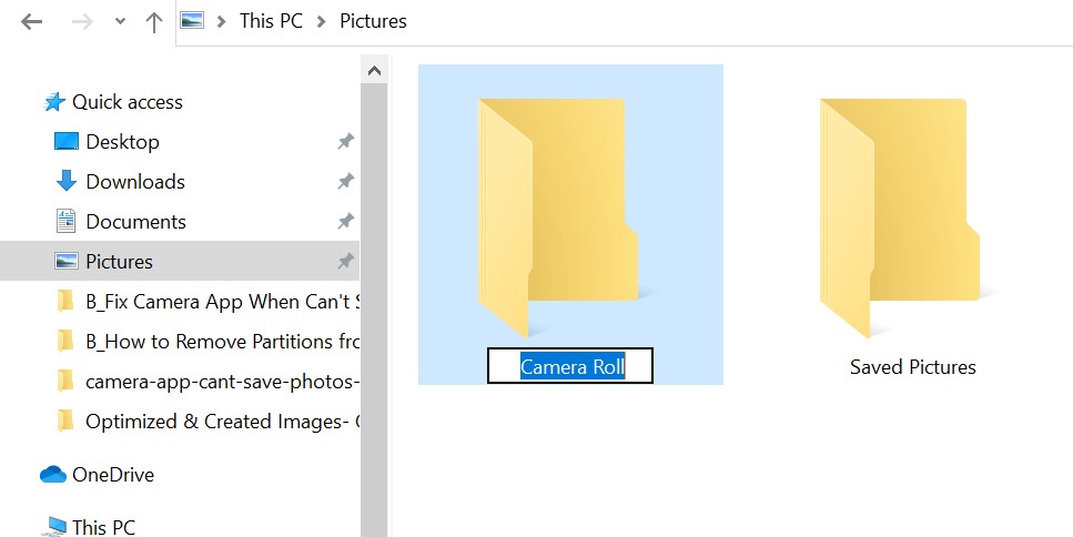 create new camera roll folder