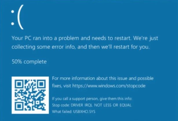 usbxhci.sys blue screen error on windows