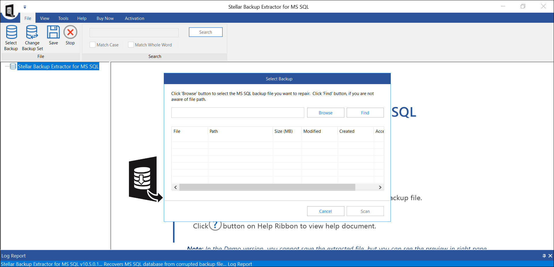 stellar backup extractor for MS SQL to help DBAs to recover SQL database.