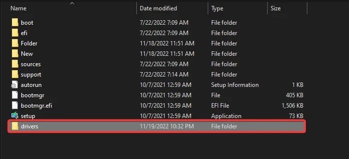 create a driver folder