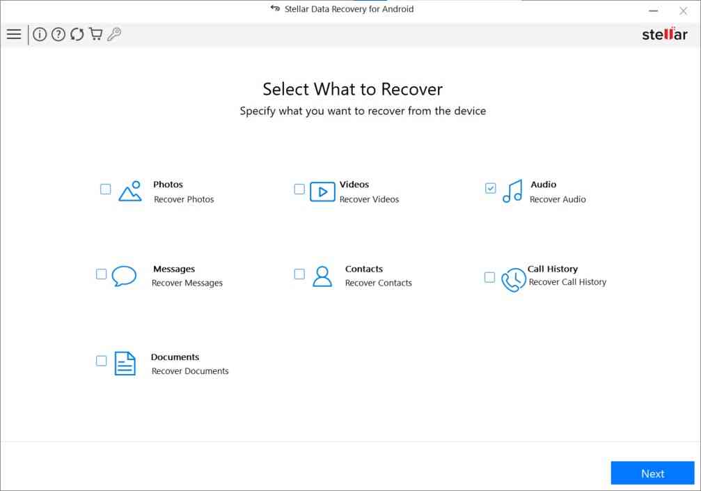 select what to recover