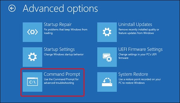 open command prompt from winre