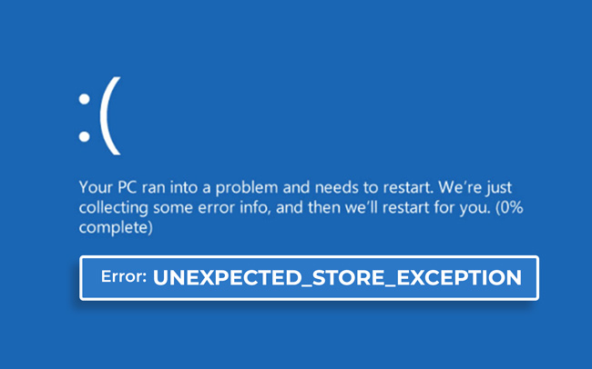 UNEXPECTED STORE EXCEPTION (0x00000154) BSoD error on a Windows PC