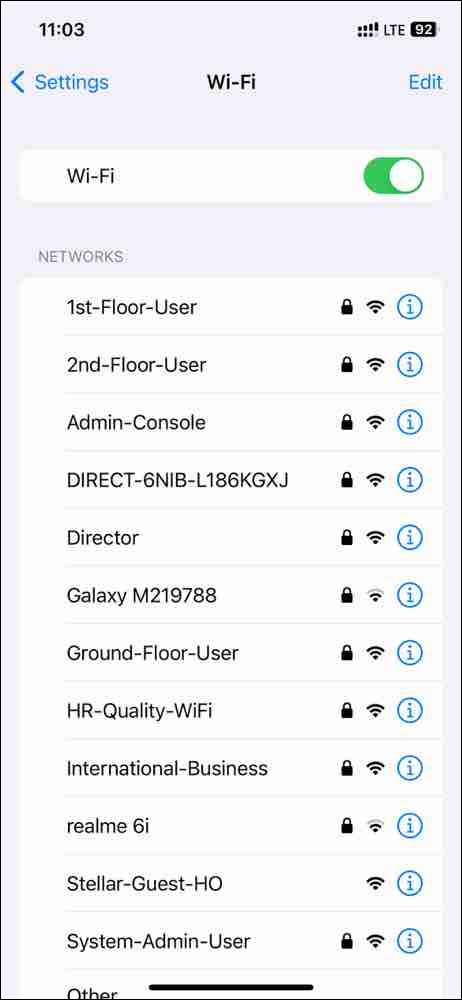 check wi-fi network