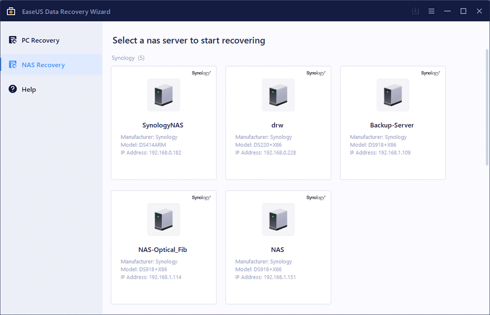 EaseUS NAS Datenrettung