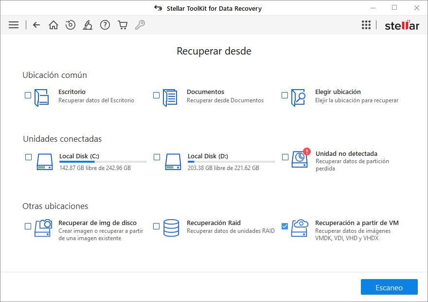 Recuperación de Datos para máquinas virtuales