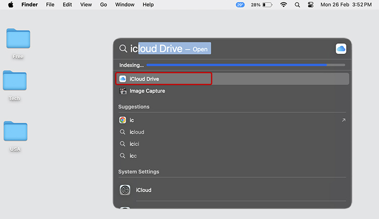 open iCloud Drive on mac