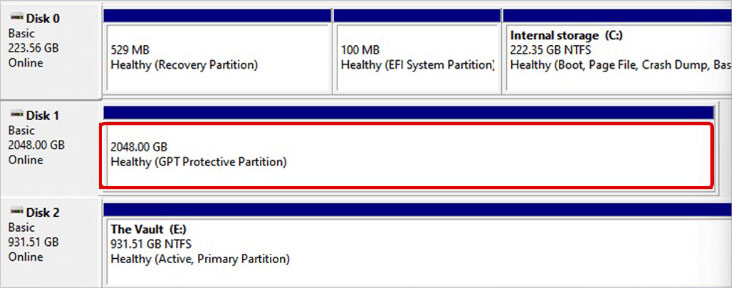 gpt protective partition on windows