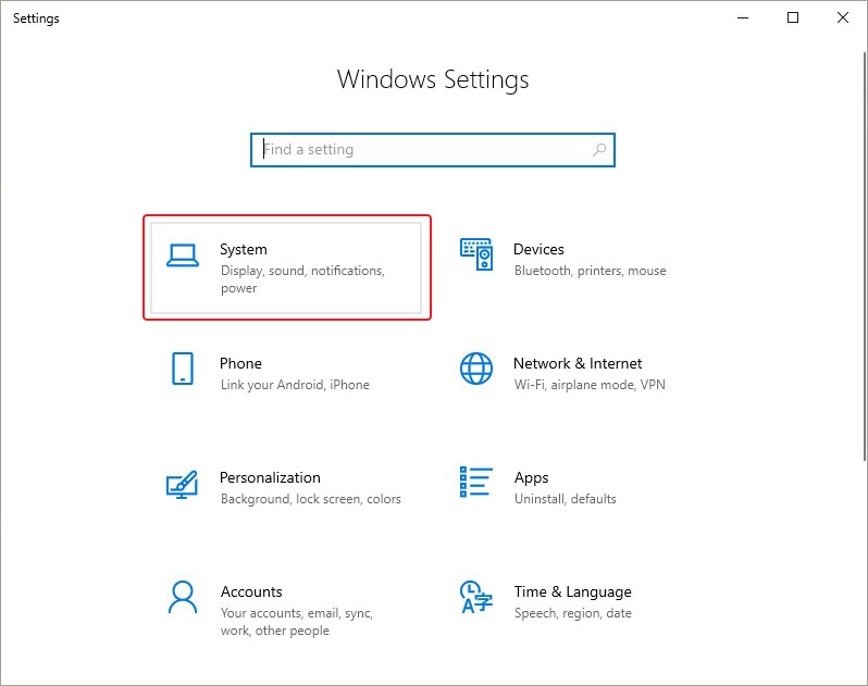 open windows settings