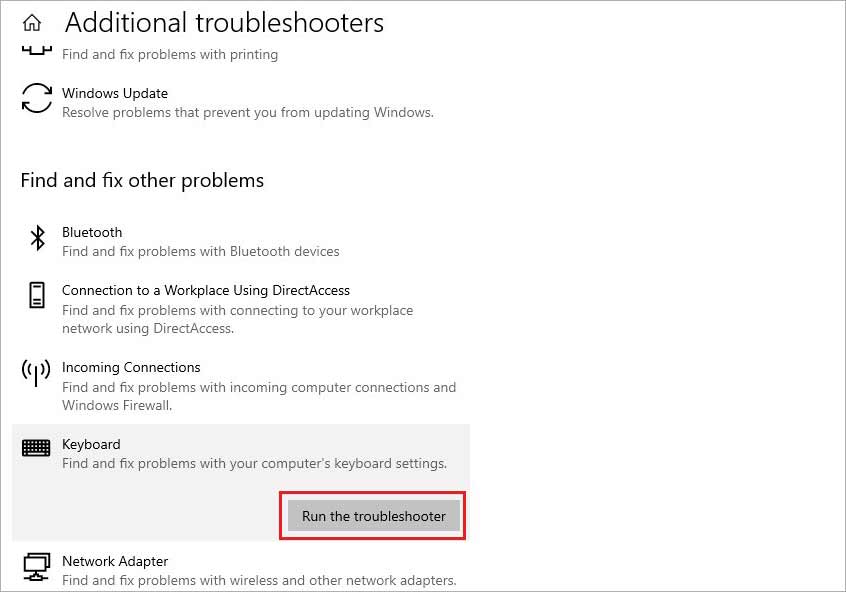 Run Troubleshooter