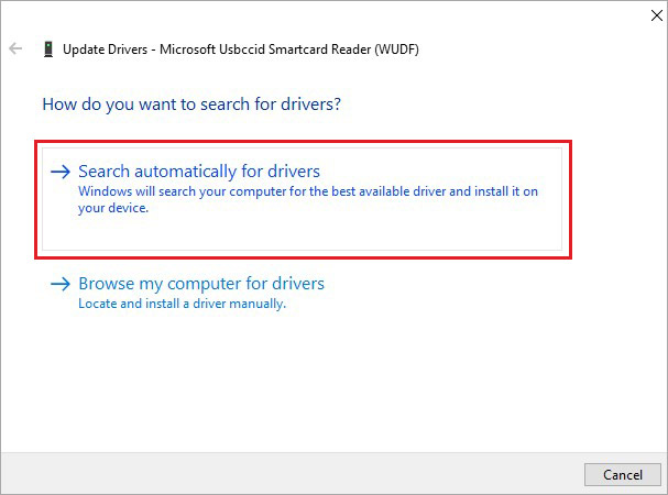 Search for drivers automatically