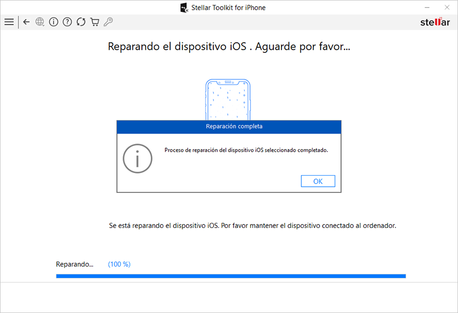  repair process of the selected iOS devic